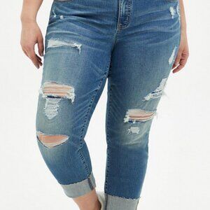 Torrid Crop Boyfriend Straight Stretch Mid-Rise Jean Cropped Size 20R